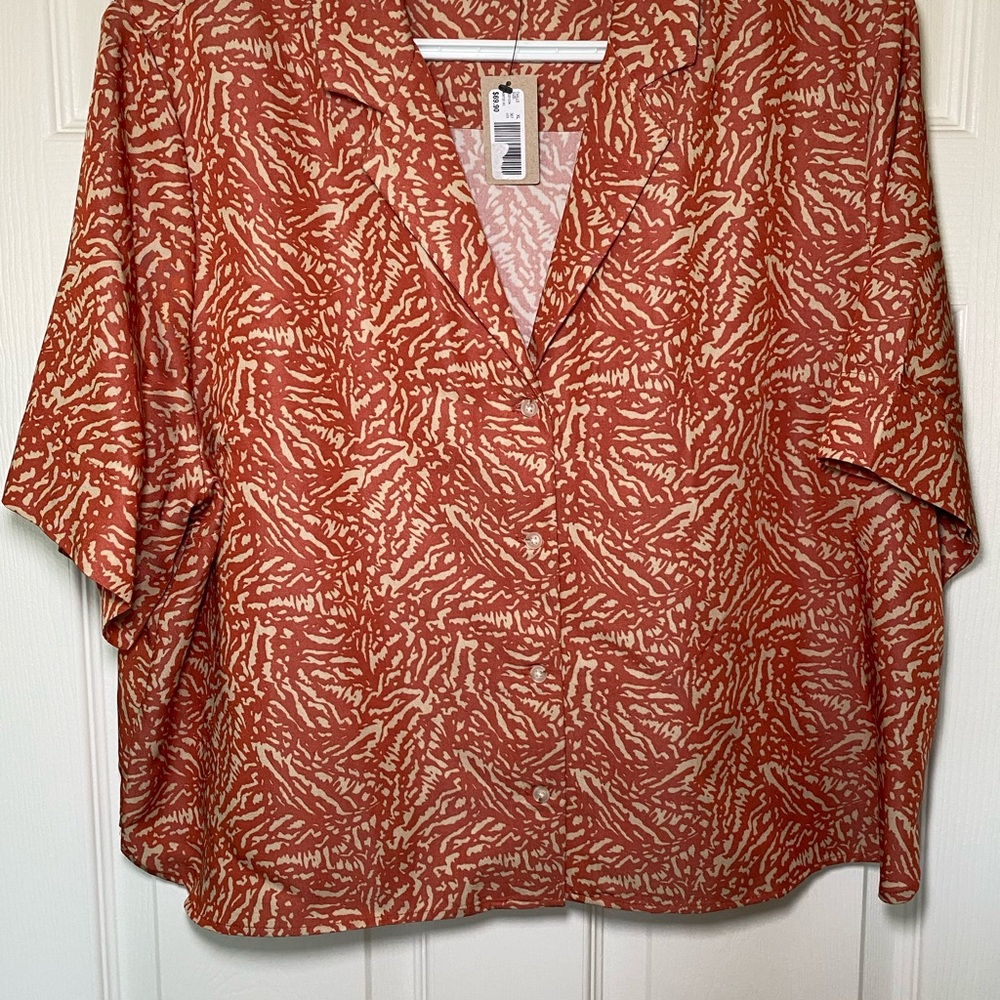 *2 piece* Women's Red Patterned Top & Pants